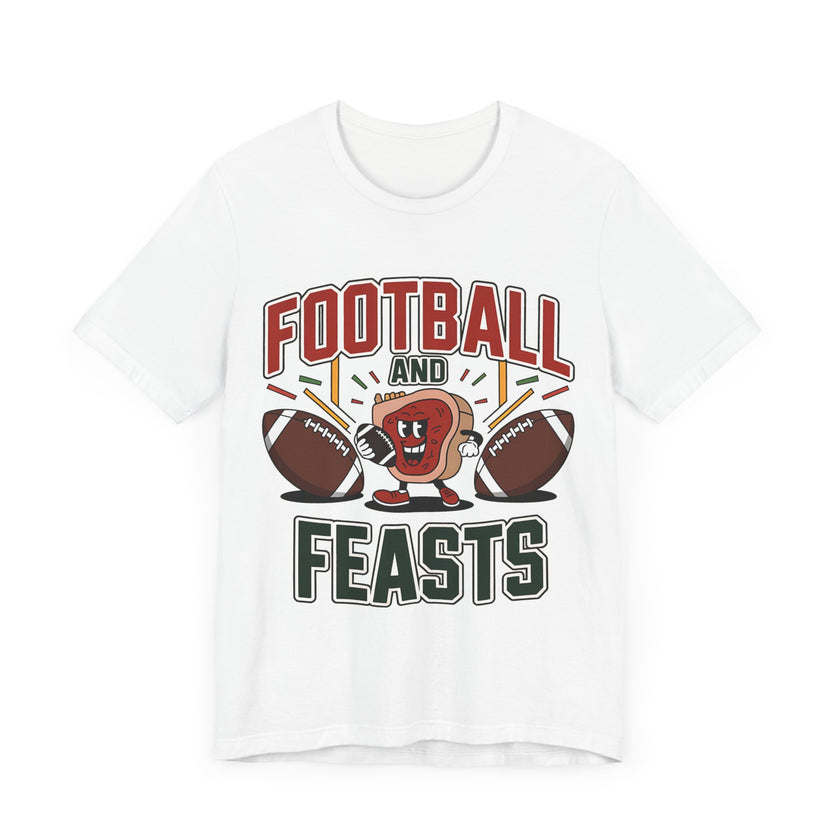 Football Feasts - Funny Rugby and Steak T-Shirt