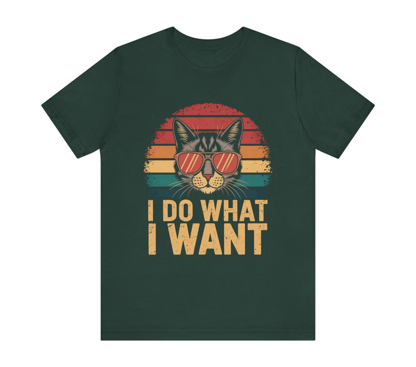 I Do What I Want? - Funny Cat Vintage Retro Sunset