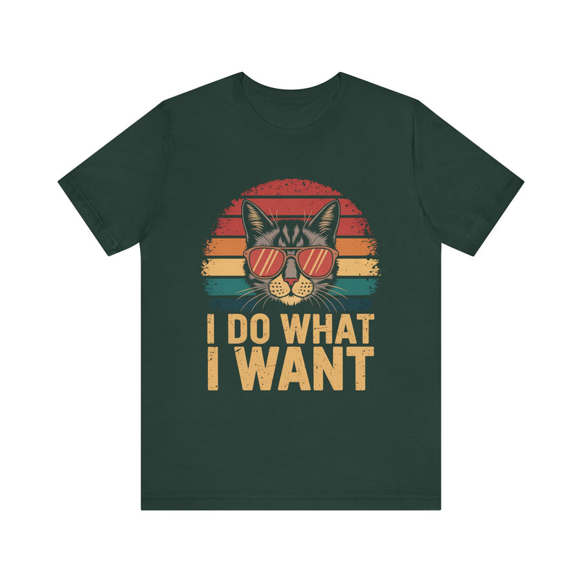 I Do What I Want? - Funny Cat Vintage Retro Sunset