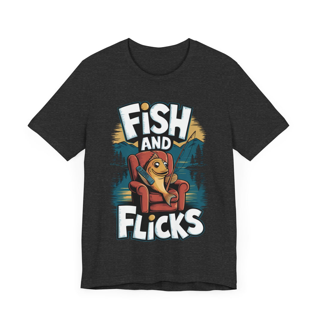 Fish and Flicks - Funny Fishing and Movie Lover T-Shirt