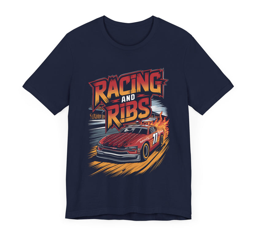 Racing and Ribs - Funny Racing Car and Food T-Shirt