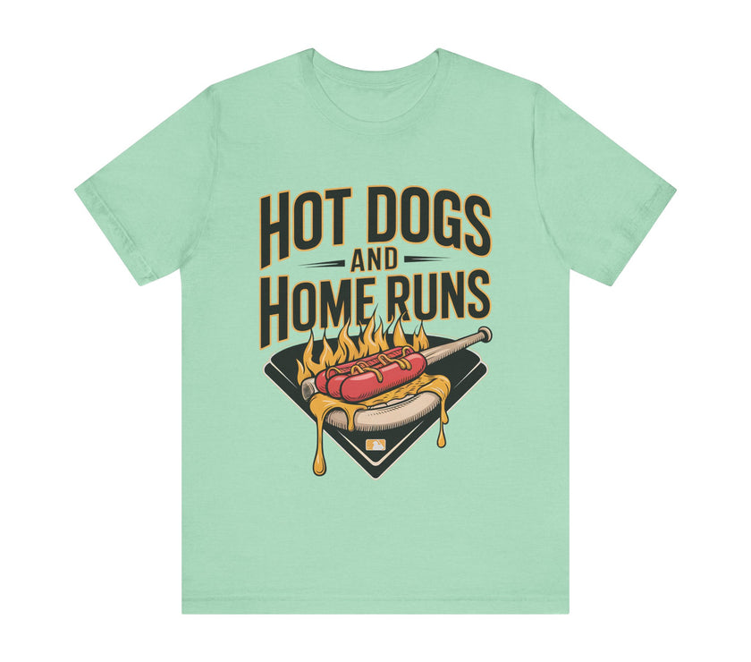 Hot Dogs and Home Runs - Funny Baseball and Foodie T-Shirt