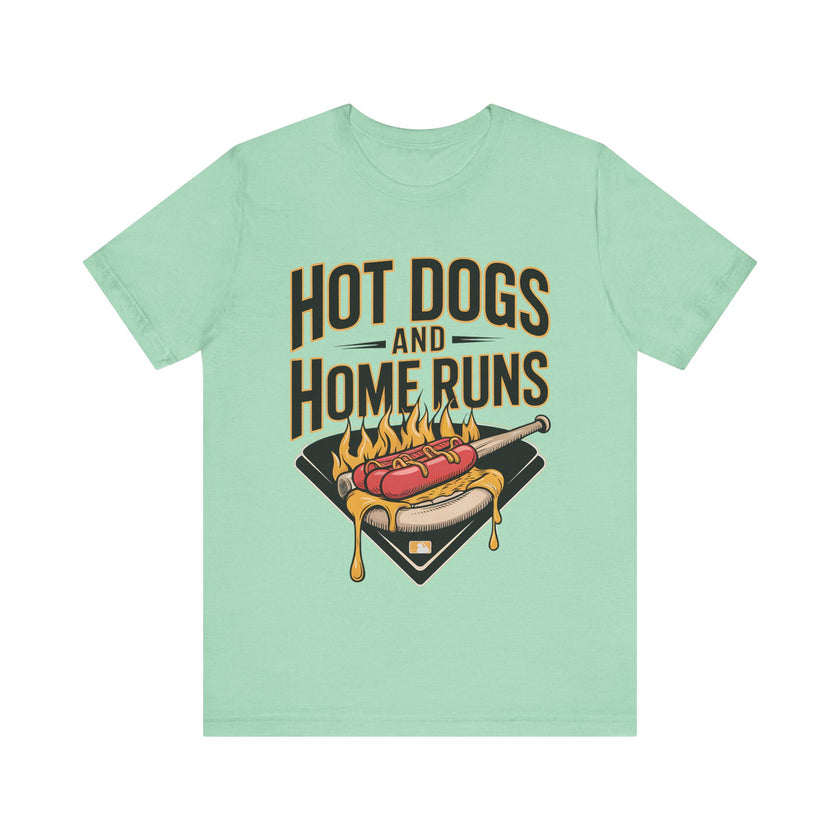 Hot Dogs and Home Runs - Funny Baseball and Foodie T-Shirt