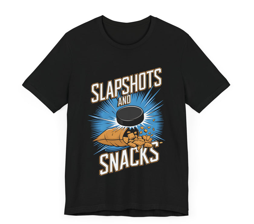 Slapshots and Snacks - Funny Hockey T-Shirt