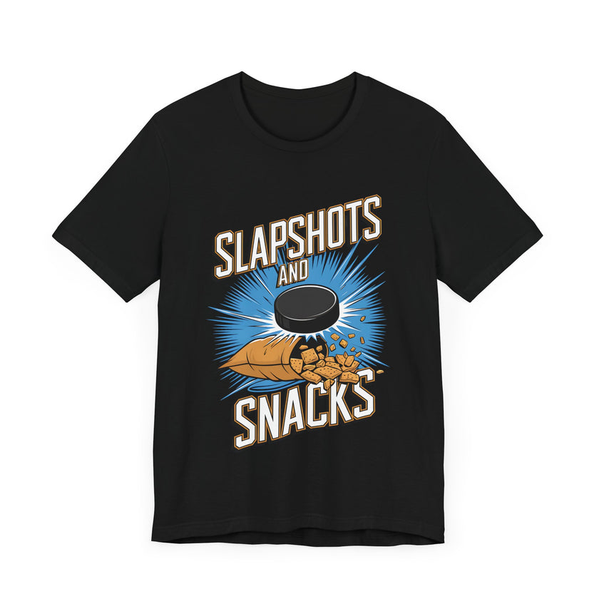 Slapshots and Snacks - Funny Hockey T-Shirt