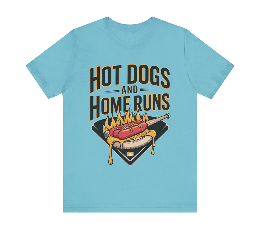 Hot Dogs and Home Runs - Funny Baseball and Foodie T-Shirt