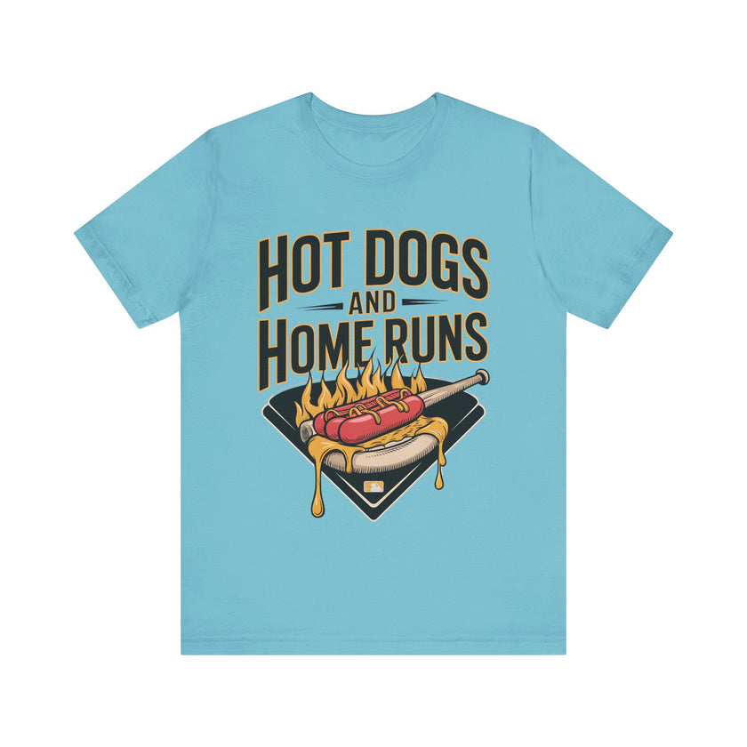 Hot Dogs and Home Runs - Funny Baseball and Foodie T-Shirt