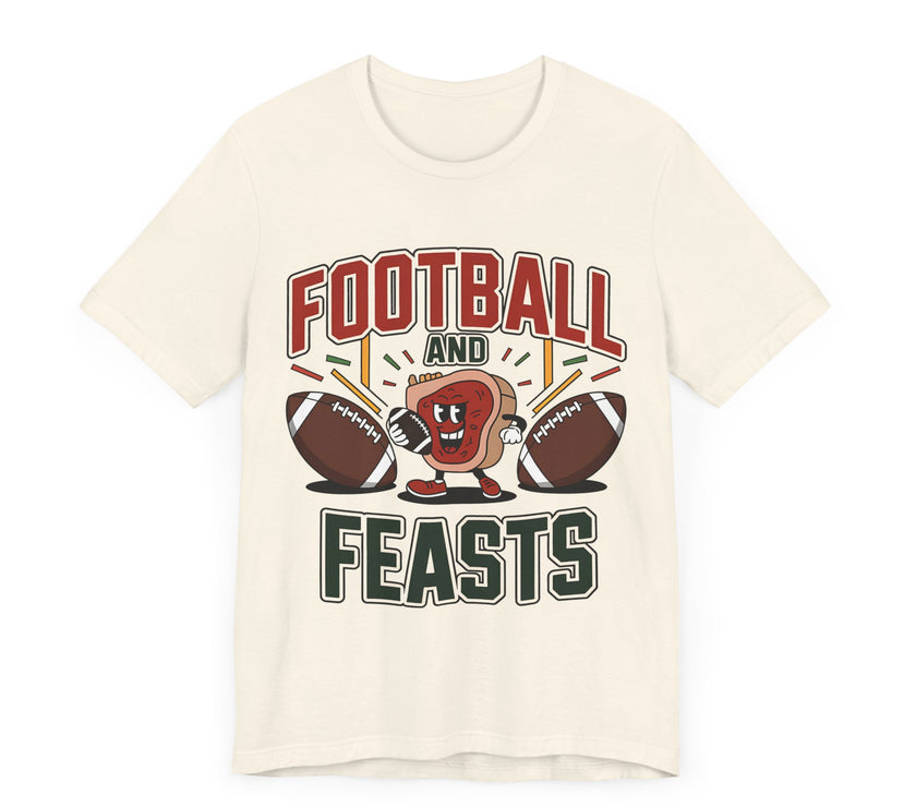 Football Feasts - Funny Rugby and Steak T-Shirt