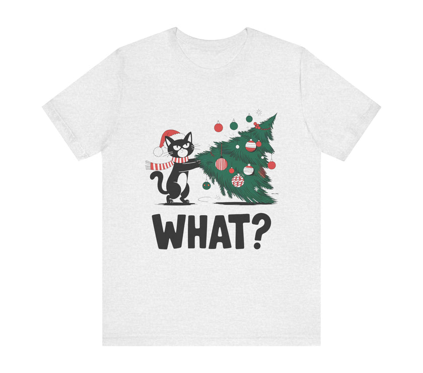 What? - Funny Christmas Cat T-Shirt