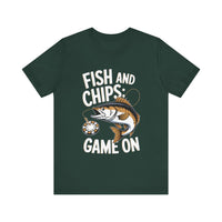 Fish and Chips: Game On - Funny Fishing and Gaming T-Shirt