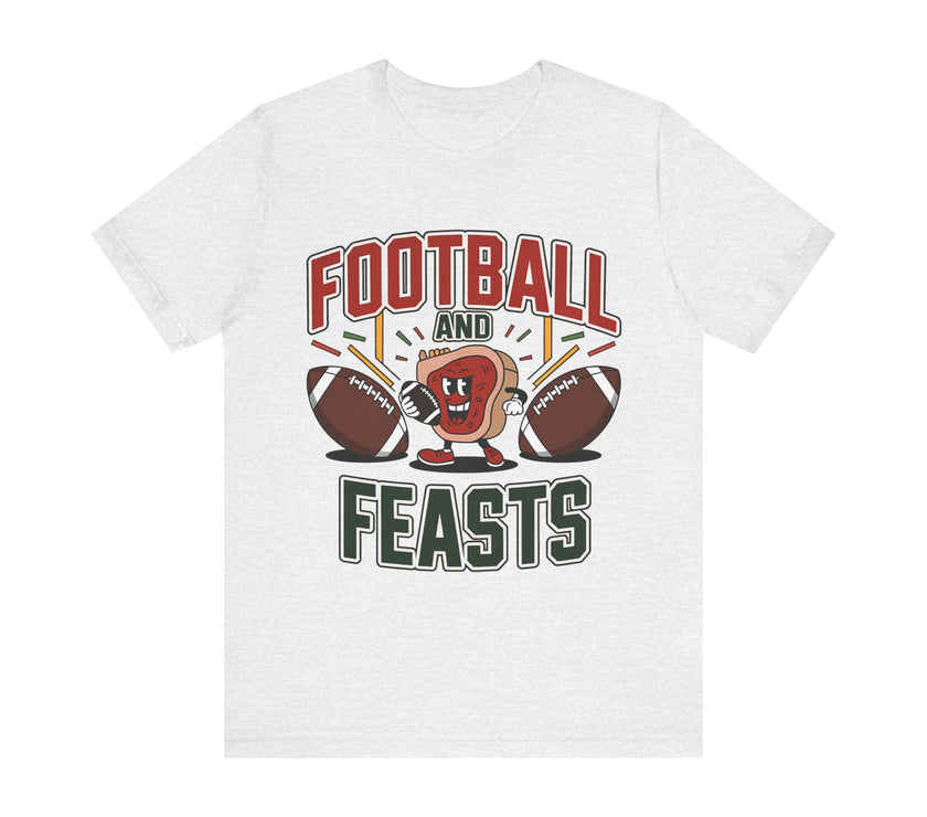 Football Feasts - Funny Rugby and Steak T-Shirt