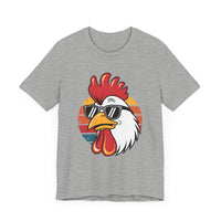 Cool Rooster with Sunglasses with Vintage Sunset - Funny Retro-Style T-Shirt