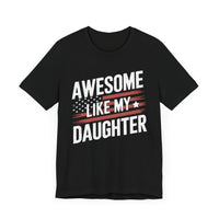 Awesome Like My Daughter: Distressed USA Flag Design T-shirt