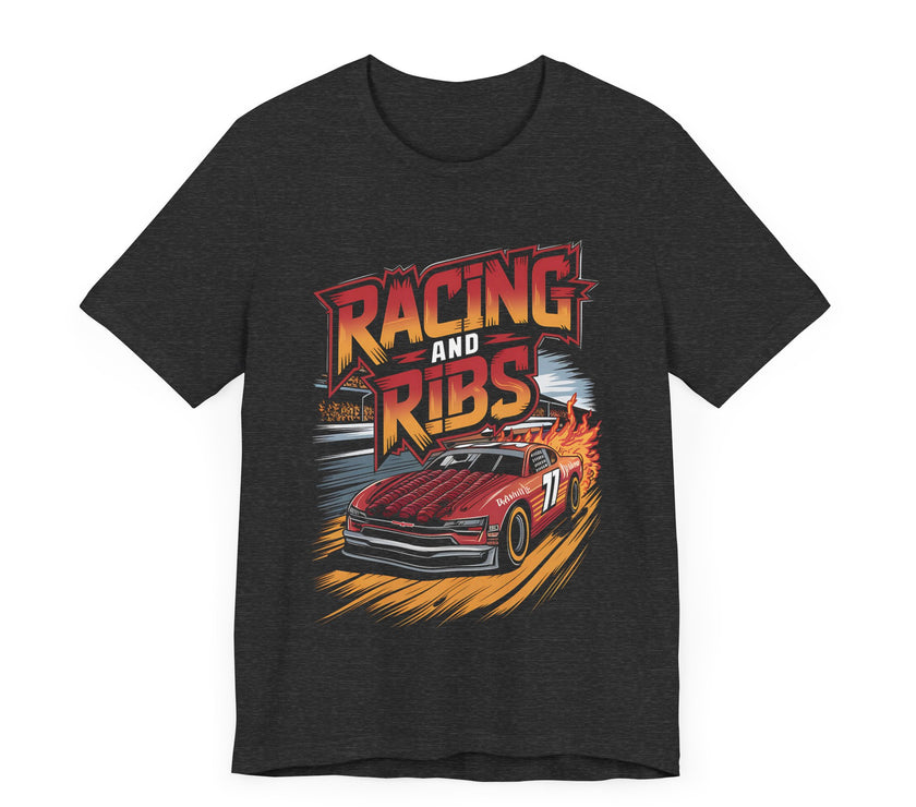 Racing and Ribs - Funny Racing Car and Food T-Shirt