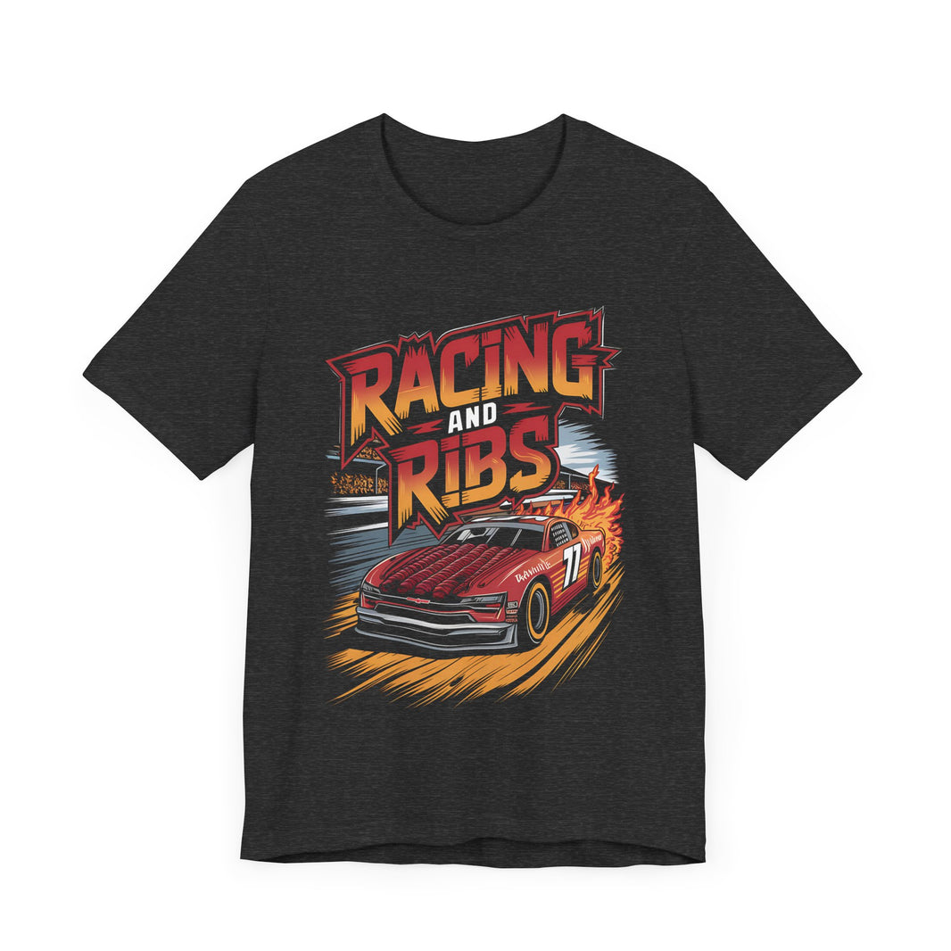 Racing and Ribs - Funny Racing Car and Food T-Shirt