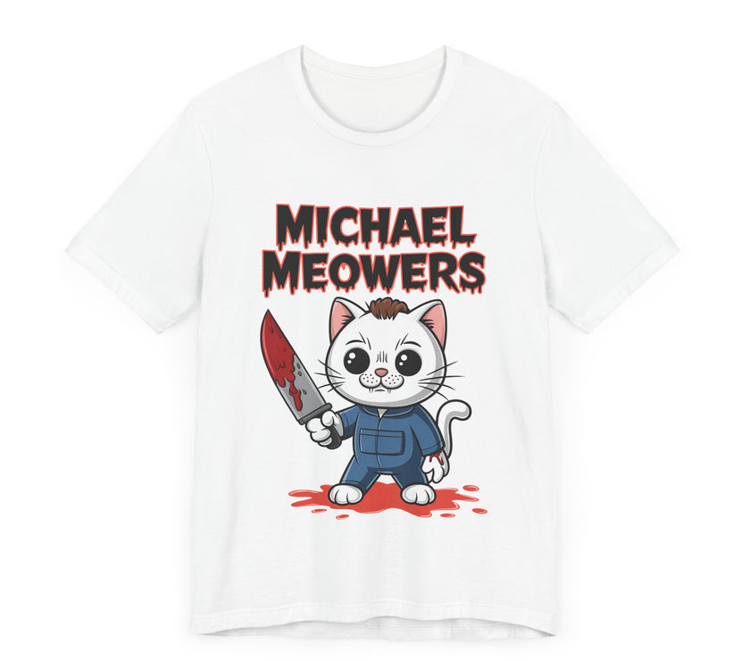 Michael Meowers - Funny Cute Cat with Knife Parody T-Shirt