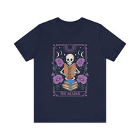 "The Reader" Gothic Skeleton Book Lover T-Shirt