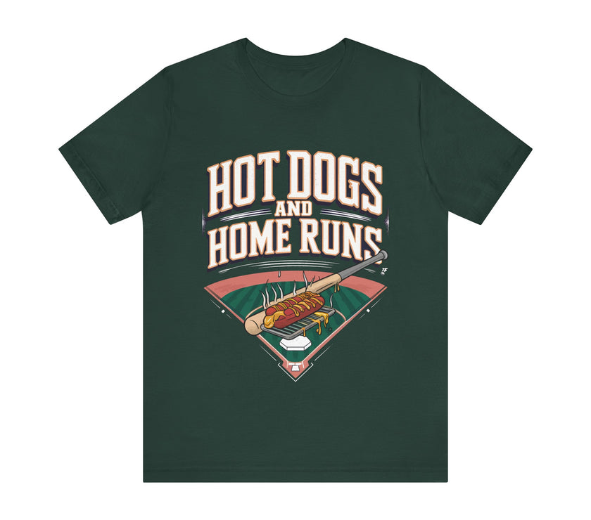 Hot Dogs and Home Runs - Funny Baseball and Food T-Shirt