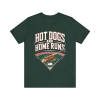 Hot Dogs and Home Runs - Funny Baseball and Food T-Shirt