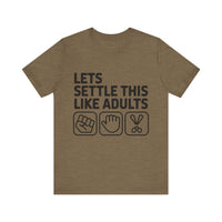 Let’s Settle This Like Adults - Funny Rock Paper Scissors T-Shirt