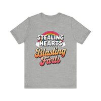 "Stealing Hearts, Blasting Farts" Fun Rainbow T-Shirt