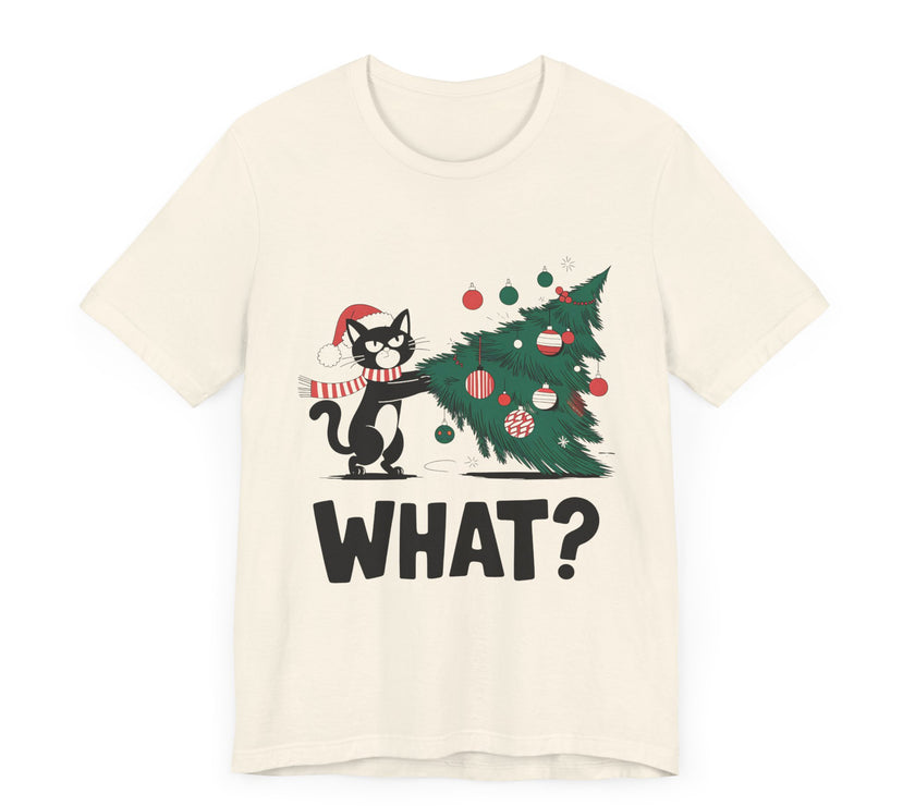 What? - Funny Christmas Cat T-Shirt