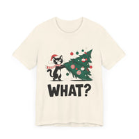 What? - Funny Christmas Cat T-Shirt