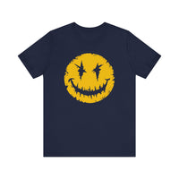 Grinning Edge: Distressed Yellow Smiley T-Shirt