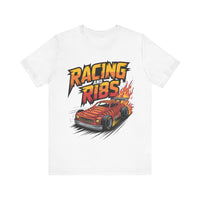 Racing and Ribs - Funny Racing Car and Food Design T-Shirt