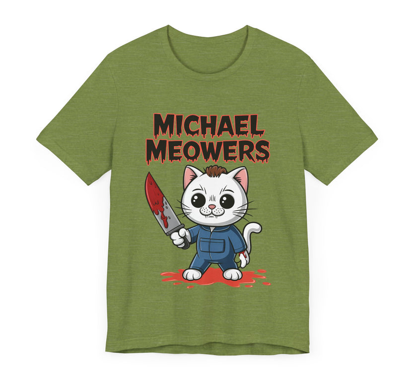 Michael Meowers - Funny Cute Cat with Knife Parody T-Shirt