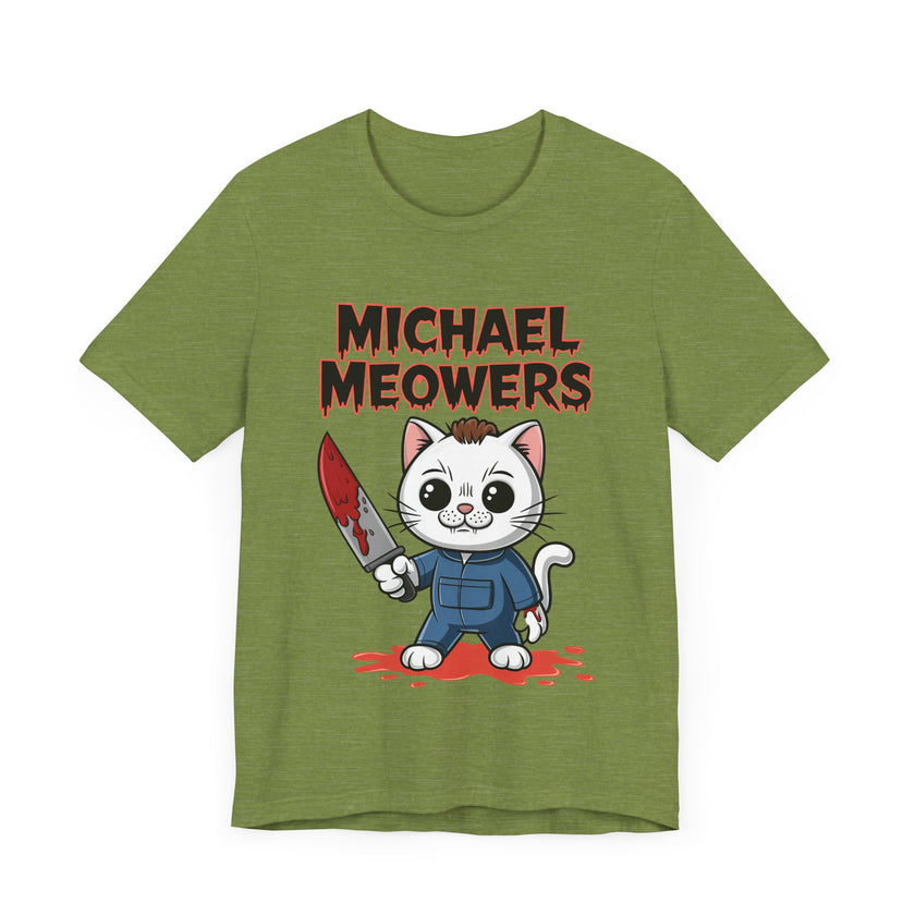 Michael Meowers - Funny Cute Cat with Knife Parody T-Shirt