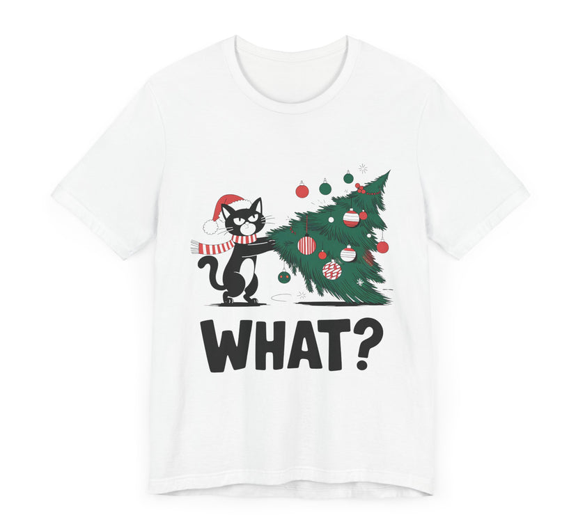 What? - Funny Christmas Cat T-Shirt