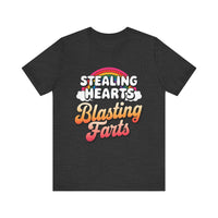 "Stealing Hearts, Blasting Farts" Fun Rainbow T-Shirt