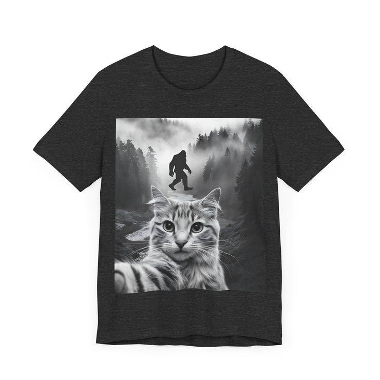 Cat Selfie with Bigfoot - Funny and Quirky T-Shirt