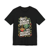 "90% Goblin Energy, 10% Instant Noodles" Quirky T-Shirt