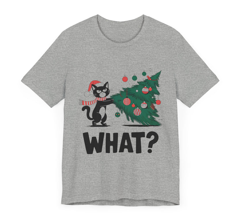 What? - Funny Christmas Cat T-Shirt