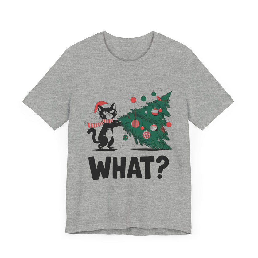 What? - Funny Christmas Cat T-Shirt