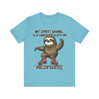 "My Spirit Animal Is a Confused Sloth on Roller Skates" T-Shirt - Funny and Adorable Design