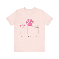 Rock Paper Scissors Cat Paw T-Shirt – Cute Minimalist Feline Humor Tee