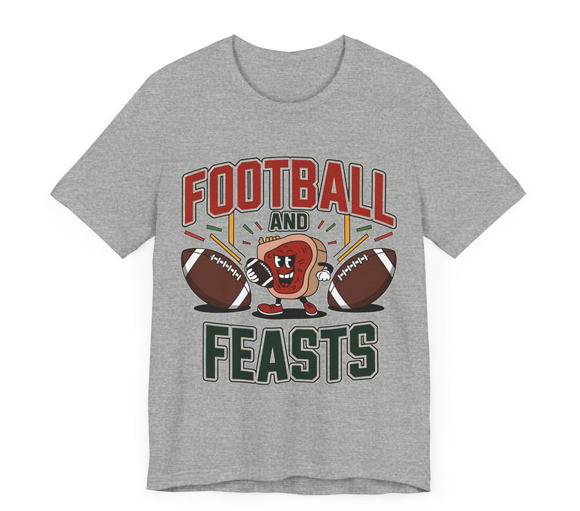 Football Feasts - Funny Rugby and Steak T-Shirt