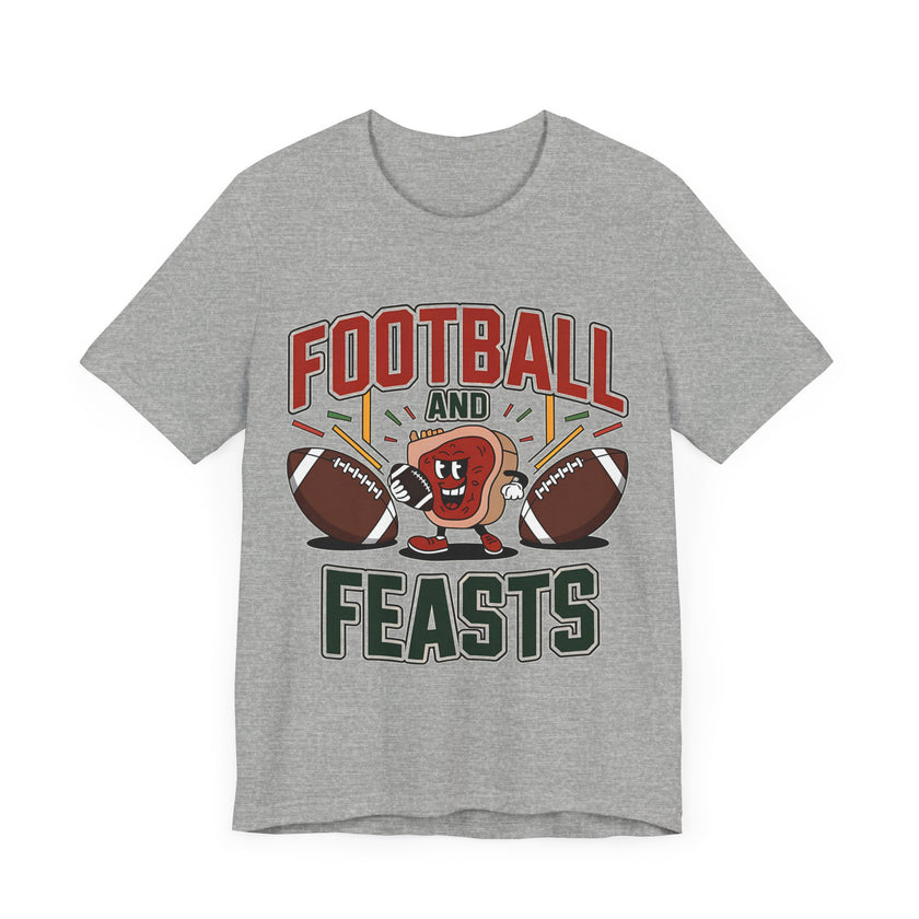 Football Feasts - Funny Rugby and Steak T-Shirt