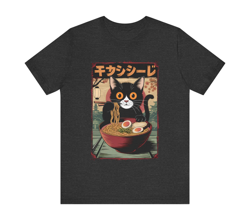 Ramen-Loving Cat Retro Japanese T-Shirt – Funny Cat Noodle Lover Design