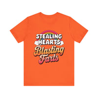 "Stealing Hearts, Blasting Farts" Fun Rainbow T-Shirt