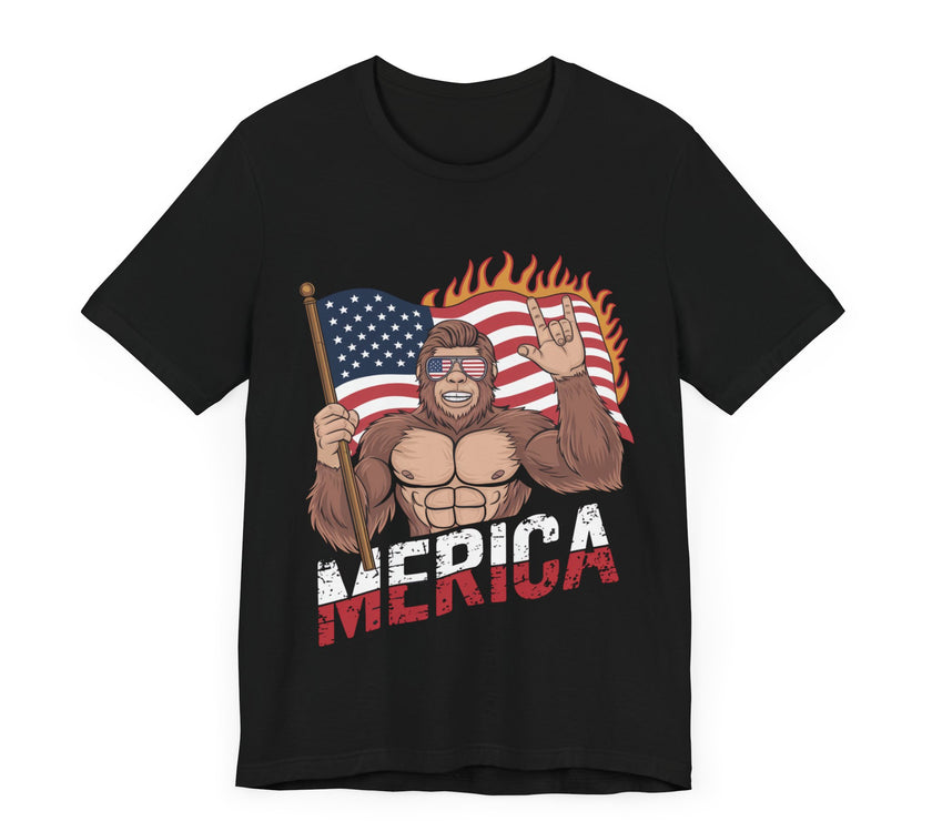 Merica - Funny Bigfoot US Flag