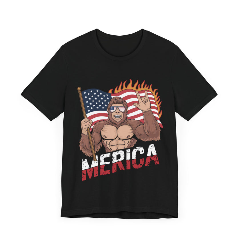 Merica - Funny Bigfoot US Flag