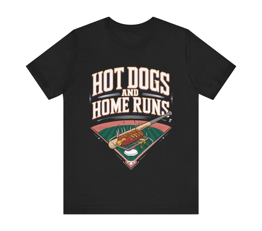 Hot Dogs and Home Runs - Funny Baseball and Food T-Shirt