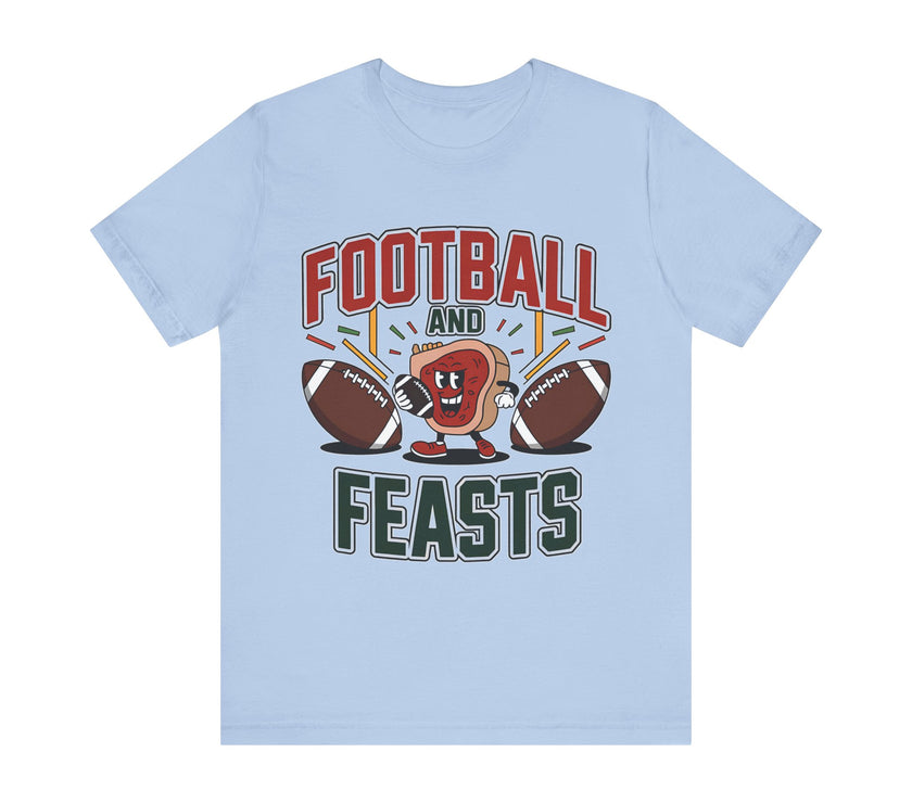 Football Feasts - Funny Rugby and Steak T-Shirt