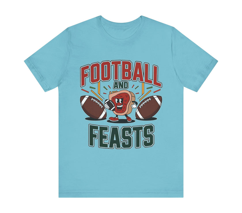 Football Feasts - Funny Rugby and Steak T-Shirt