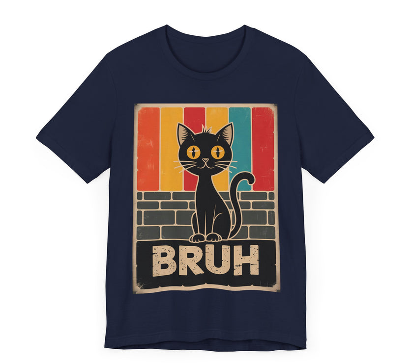 BRUH - Funny Black Cat T-Shirt