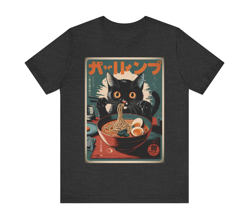 Retro Japanese Black Cat Ramen T-Shirt – Ramen Noodle Lover Tee